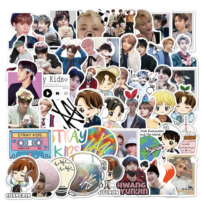 Kit com 50 ou 100 Adesivos SKZOO Stray Kids – K-pop Fofo, Ideal para Decoração, Planners e Cadernos