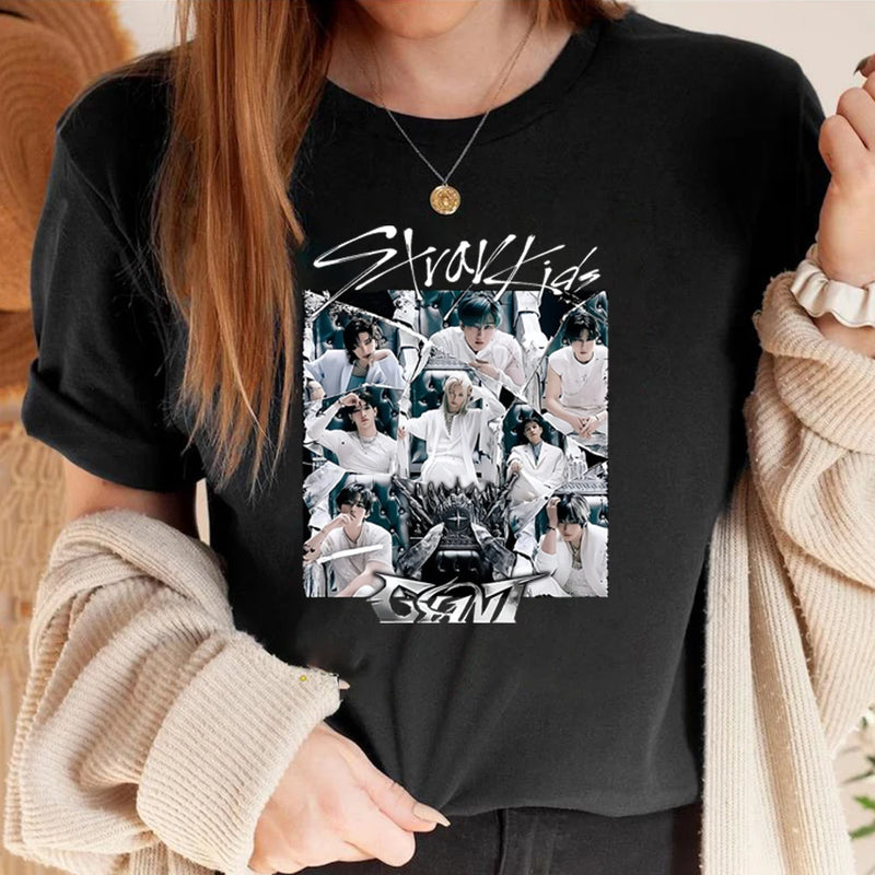Camisa Stray Kids World Tour – Estampa Bang Chan, Lee Know, Changbin e Hyunjin | Estilo Kpop Feminina
