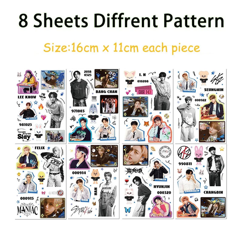 Kit com 50 ou 100 Adesivos SKZOO Stray Kids – K-pop Fofo, Ideal para Decoração, Planners e Cadernos