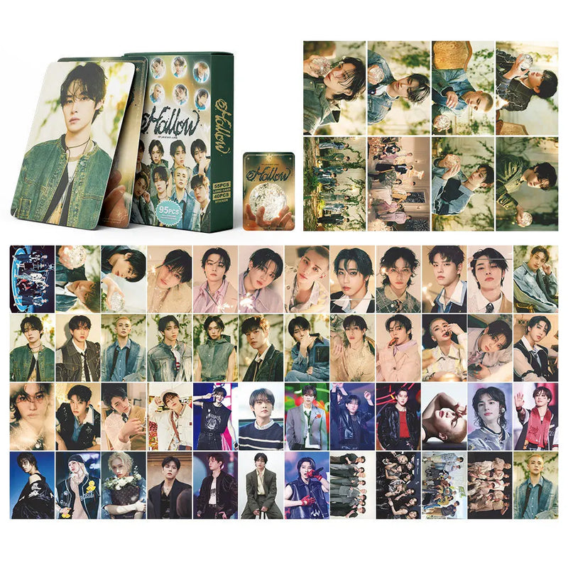 Kit com 95 Cards Stray Kids – HOLLOW Transparentes | Photocards de Hyunjin, Felix e Membros | Coleção Kpop