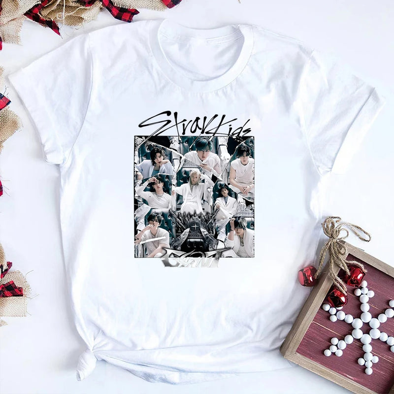 Camisa Stray Kids World Tour – Estampa Bang Chan, Lee Know, Changbin e Hyunjin | Estilo Kpop Feminina