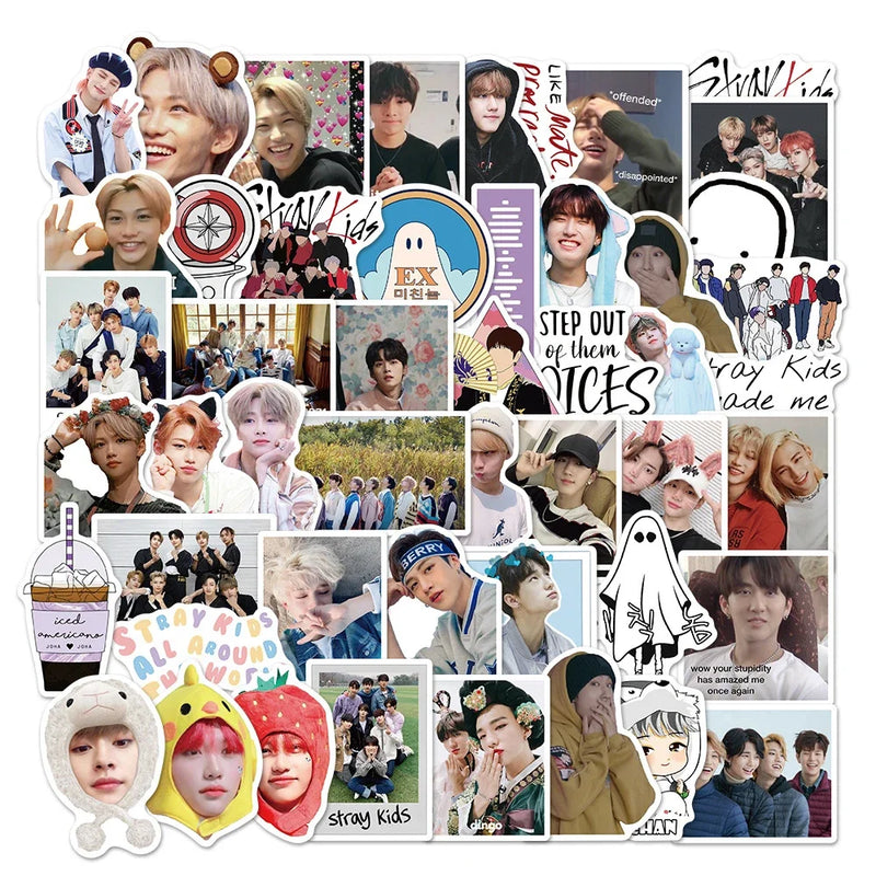 Kit com 50 ou 100 Adesivos SKZOO Stray Kids – K-pop Fofo, Ideal para Decoração, Planners e Cadernos