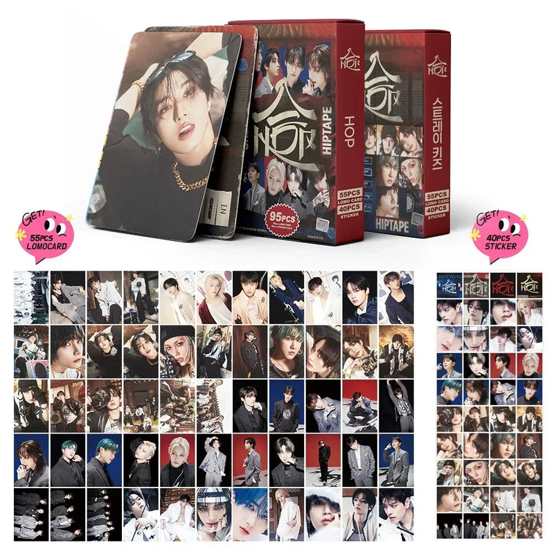 Kit com 95 Photocards Stray Kids – Novo Álbum | LOMO Cards de Alta Qualidade | Presente Perfeito para Fãs STAY